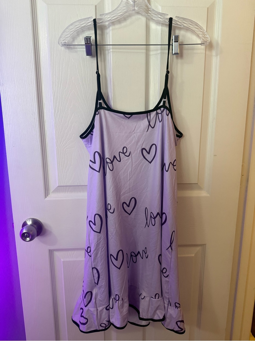 Women's Lilac 'Love' nightie dress